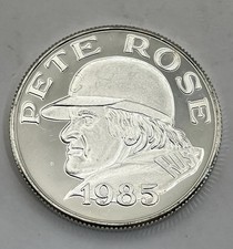 1985 Pete Rose Baseball 1 Oz Silver .999 