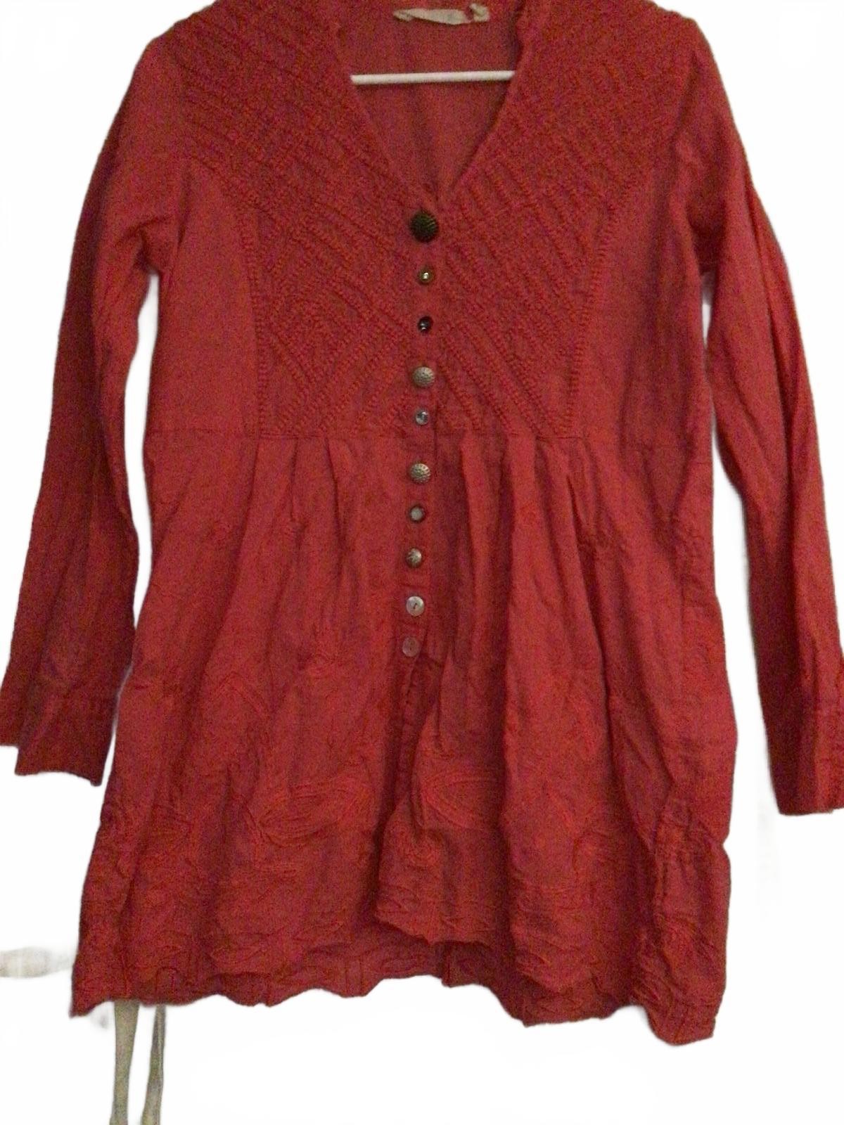 Soft Surroundings Boho Button Down Embroidered Bl… - image 1