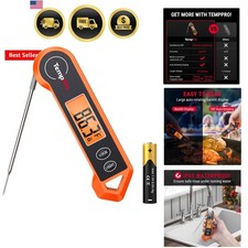 TP19H Digital Meat Thermometer for Cooking with Ambidextrous Backlit and Moti...