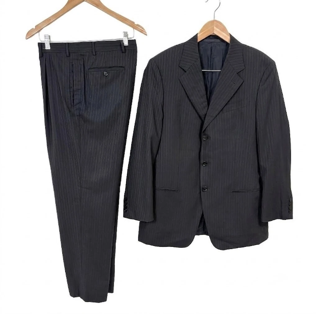 Armani Collezioni Black Striped Suits & Blazers for Men for sale