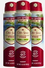 3 pack of Old Spice Aluminum Free Deodorant Dry Spray, Fiji, 4.3oz cans shipfast