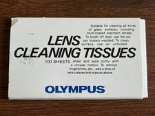 NOS Olympus Camera Lens Cleaning Tissues, Vintage, Wipes, Paper, 100 Sheets, G54