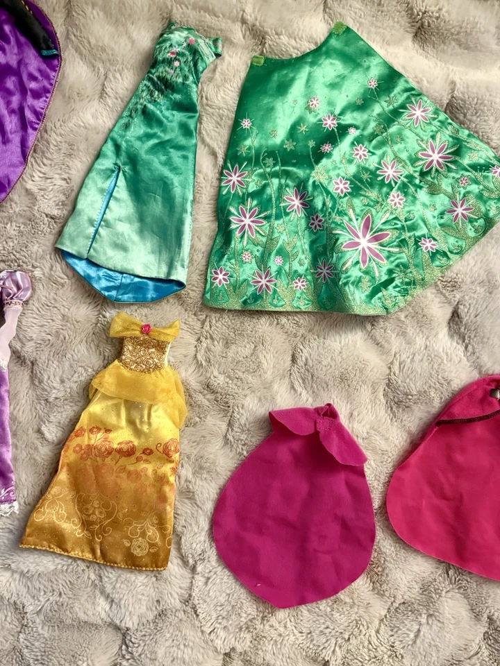 Hasbro Disney Princess Doll Clothes Lot Anna Elsa Rapunzel Belle Dresses Outfits - Image 4 of 4