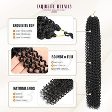 Water Wave Crochet Braiding Hair Bohemian Curly Synthetic Hair Extensions 60g