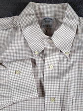Brooks Brothers Mens Regent Shirt 16 X 33 Micro Window Pain Pima Cotton