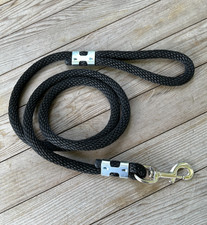 6 FT DOG ROPE LEASH 5/8" SOFT FEEL BLACK ROPE WITH HEAVY DUTY BOLT SNAP