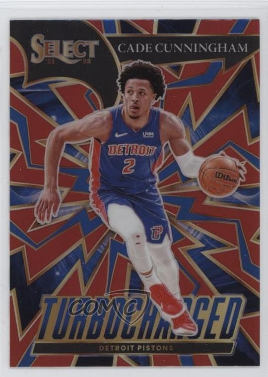 2021-22 Panini Select Turbocharged Red Prizm Cade Cunningham #6 02ez