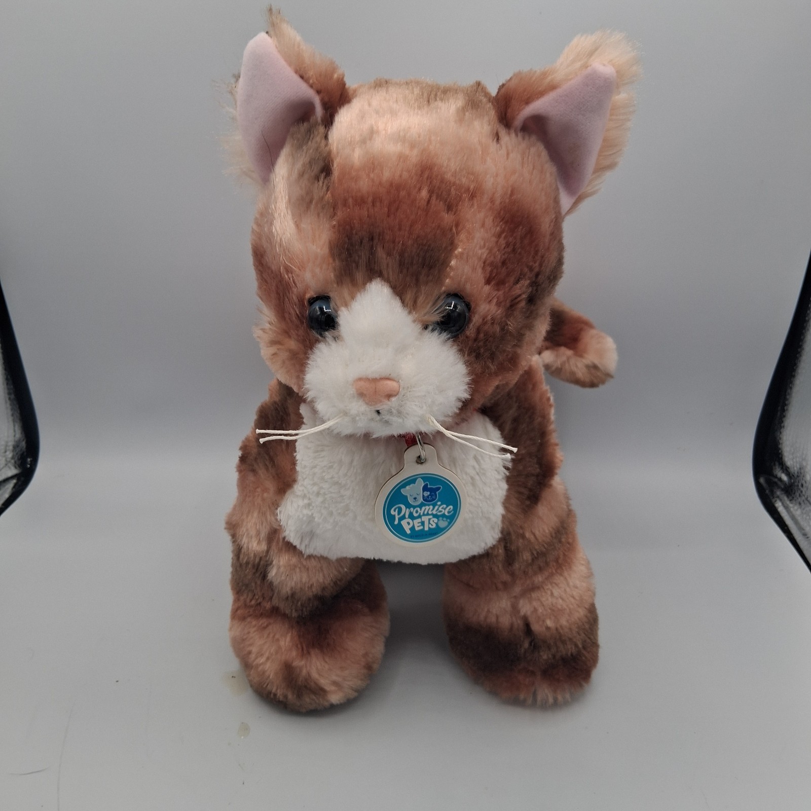 Build A Bear Promise Pets Cat Plush Brown White Tabby Stuffed Animal Collar