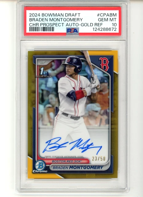 2024 Bowman Draft Chrome Gold Refractor Auto BRADEN MONTGOMERY CPABM /50 PSA 10