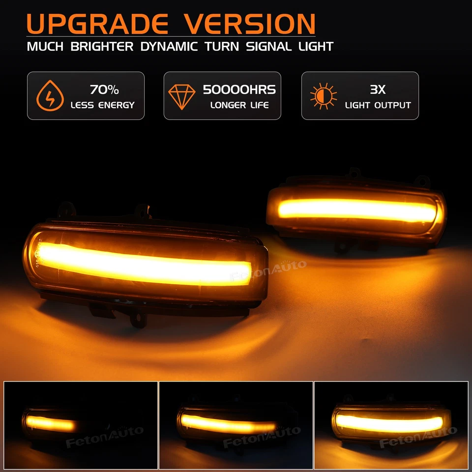 2PCS Dynamic LED Side Mirror Turn Signal Lights For Toyota REIZ Corolla Scion xB - Изображение 4 из 4