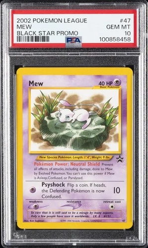 2002 POKEMON LEAGUE PROMO BLACK STAR #47 MEW PSA 10