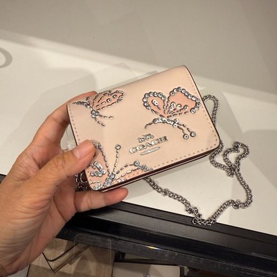COACHミニポシェット Coach Mini Court Backpack Bag Charm In Signature Canvas Cherry