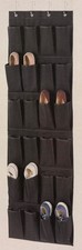Simple Design Over -The- Door Shoe Organizer Black Heavy-Duty Polyester Fabric