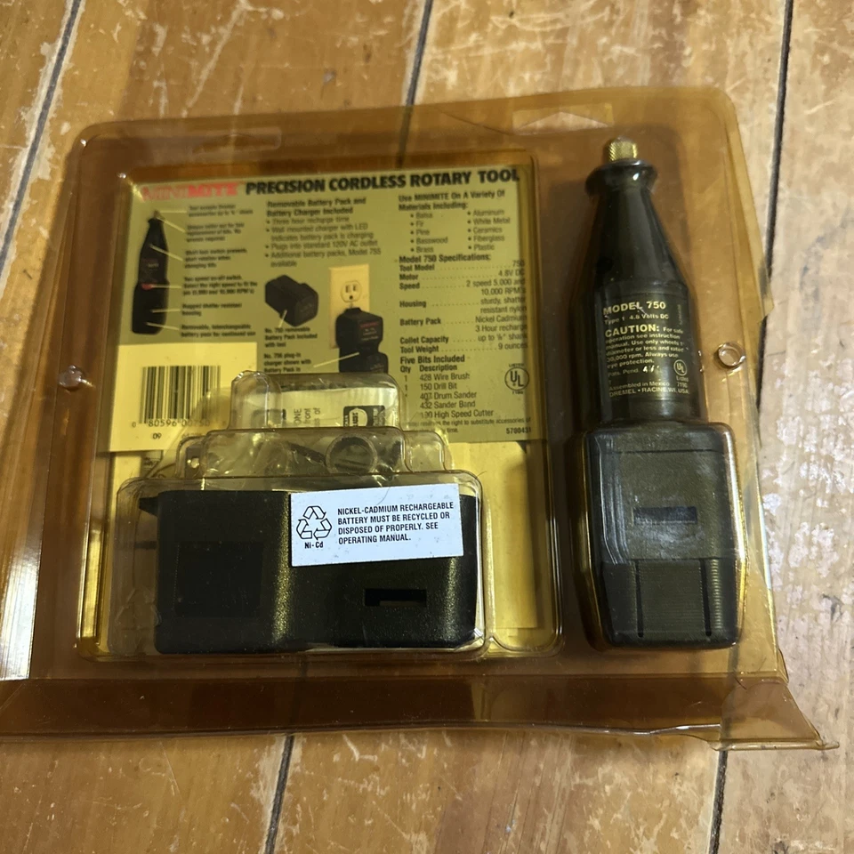 Dremel 750 MiniMite Cordless Precision Rotary Tool & Polishing Bit Set NEW - Image 2 of 3