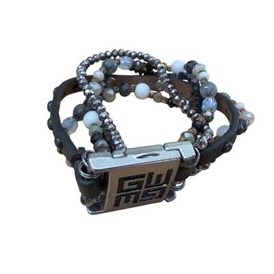 GoodWorks Make A Difference Faith Leather Beaded Multi Strand Bracelet Boho