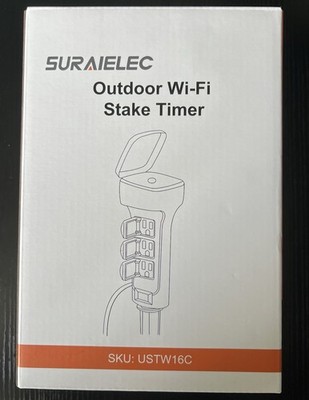 SURAIELEC Outdoor Smart Plug, 6 Outlet WiFi Power Stake Light Timer
