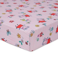 Peppa Pig 2 Piece Toddler Sheet Set Fitted Bottom Sheet Reversible Pillowcase