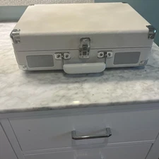 (white) M417 Vinyl Record Player Wireless Turntable Bluetooth 3-Speed Portable