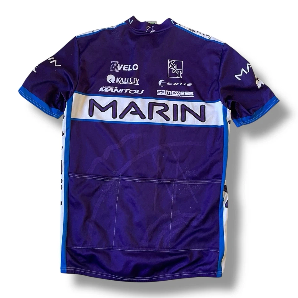 vintage '90's Marin Mountain Bikes Cycling Jersey Made in Italy Size XL purple - Image 2 of 4