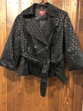 Bnwot Women's Elle Bell-sleeve Ponte Jacket - Black Square Design - Medium