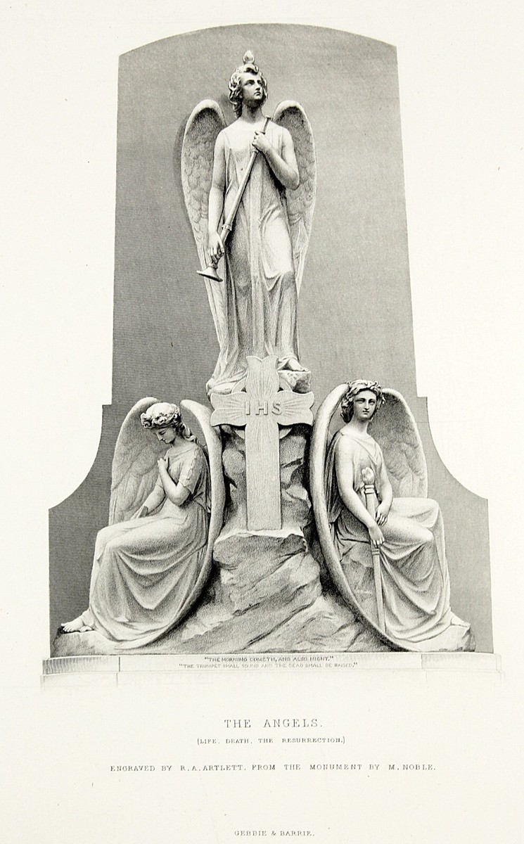 Alan ページ 1882 THE ANGELS Original Engraved Print Large Format 18.5 x 13.5