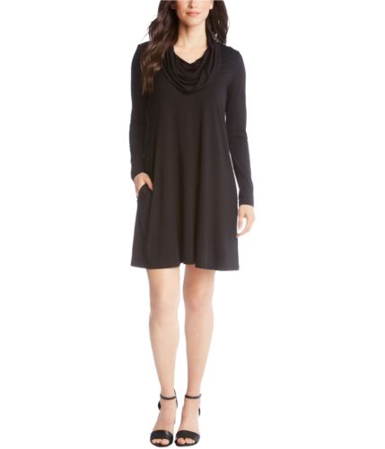 Karen Kane Womens Solid Swing Dress, Black, Small - Picture 1 of 1