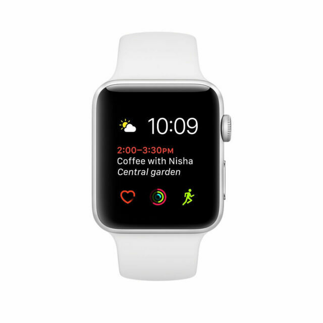 Apple Watch Series 2 42mm Aluminum Case White Sport Band - (MNPJ2LL/A) for  sale online | eBay