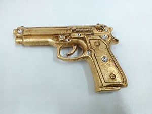 Gun Weapon Ceramic Leaf Gold with Crystals Furniture Home mantelpiece ...