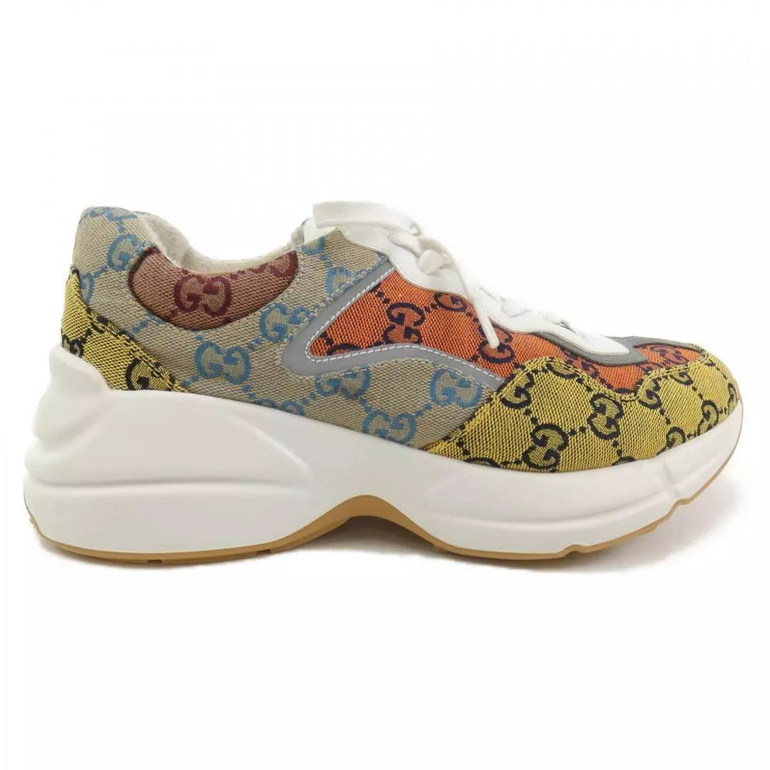 Baskets basses GUCCI GG logo beige orange toile à lacets pointure 40,5 US7 homme