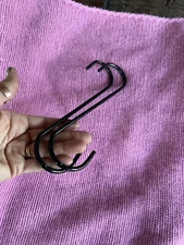 Metal Planter Hanging Hooks 2 Pk 8" Heavy Duty S-Hook Steel Outdoor Garden Decor