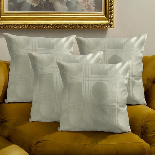 Set of 4 - Cream Check Circle 16x16" 40x40cm Premium Cushion Covers Quality Zips - Picture 12 of 13