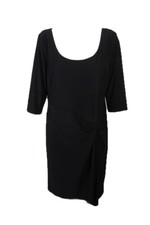 Love Squared Plus Size Rich Black Twist Front Sheath Dress 1X