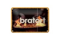 Blechschild Spruch 12X18 Cm Bratort Grill Feuer Deko Schild