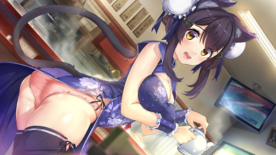 Anime akasa ai girls cat girl nekomiko chinese dress Playmat Gaming Mat Desk