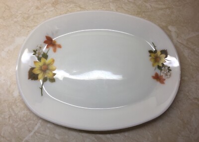 Vintage JAJ PYREX Oval Steak / Speiseteller Autumn Glory Top Zustand