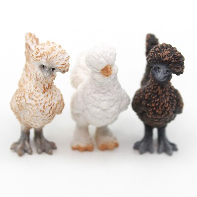 SILKIE CHICKEN Trio Set 1.5'' Animal Figures - Schleich Farm World