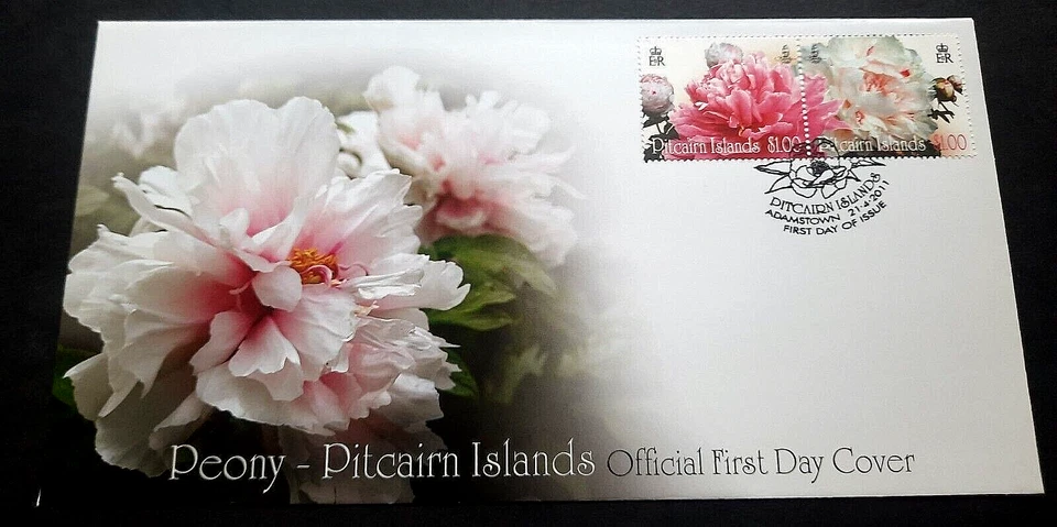 Pitcairn Islands - "PEONY FLOWERS" First Day Cover FDC 2011 - Image 2 of 4