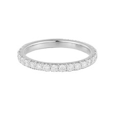 14K White Gold Round Natural Diamond Wedding Band Ring MZ1665-1.70