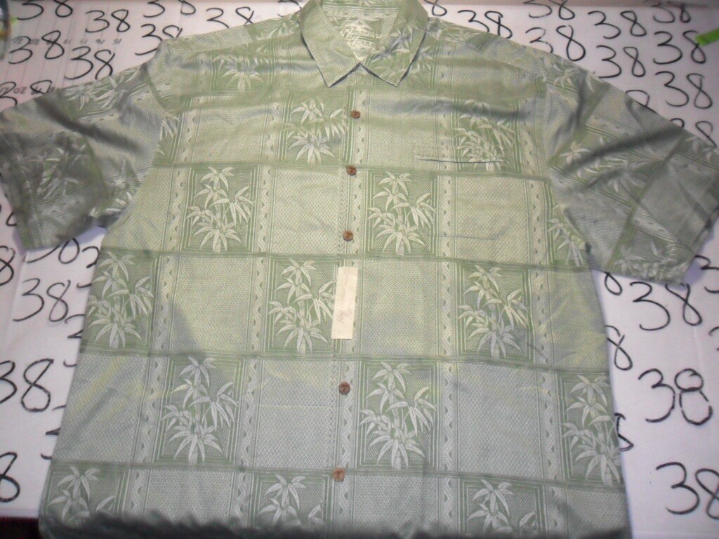 jamaican dress shirt XL Vintage Jamaican Bamboo Button Up Dress Shirt Button Replacement Shirt