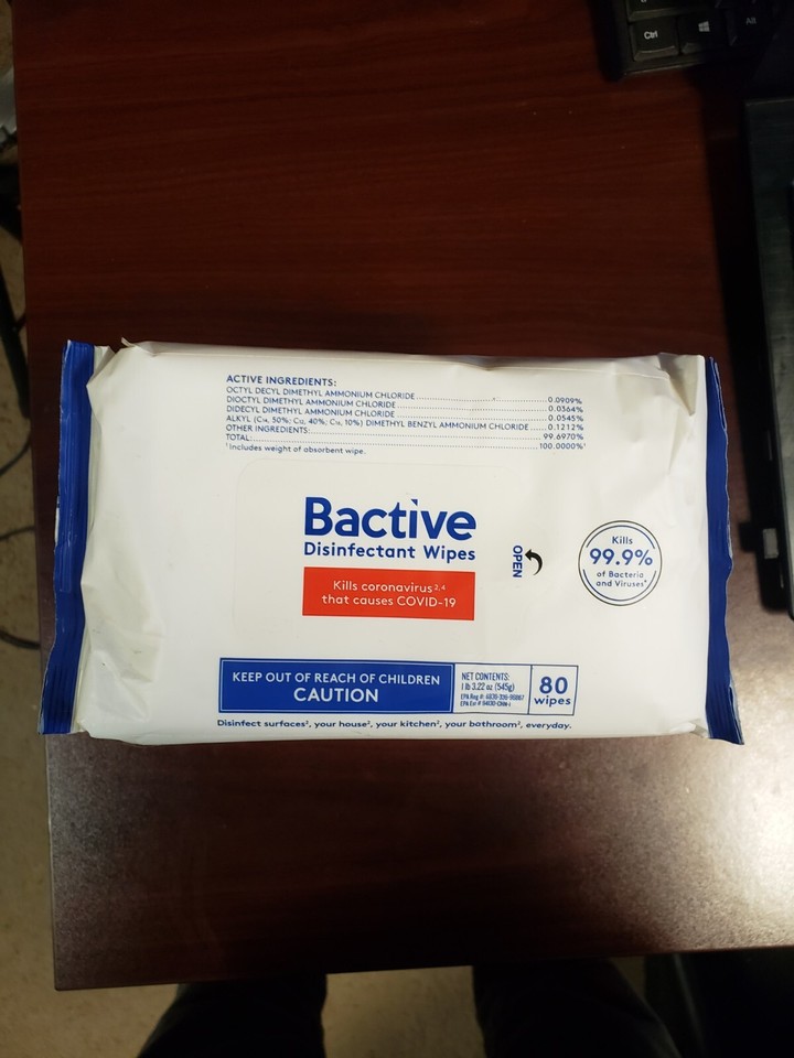 Bactive Disinfectant Wipes, 320 Total Wipes, Kills 99.9 Bacteria (4