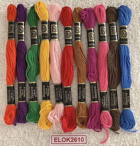 Designs for the Needle Embroidery Floss Cotton 11 Skeins Assorted Colors  - Picture 1 of 8