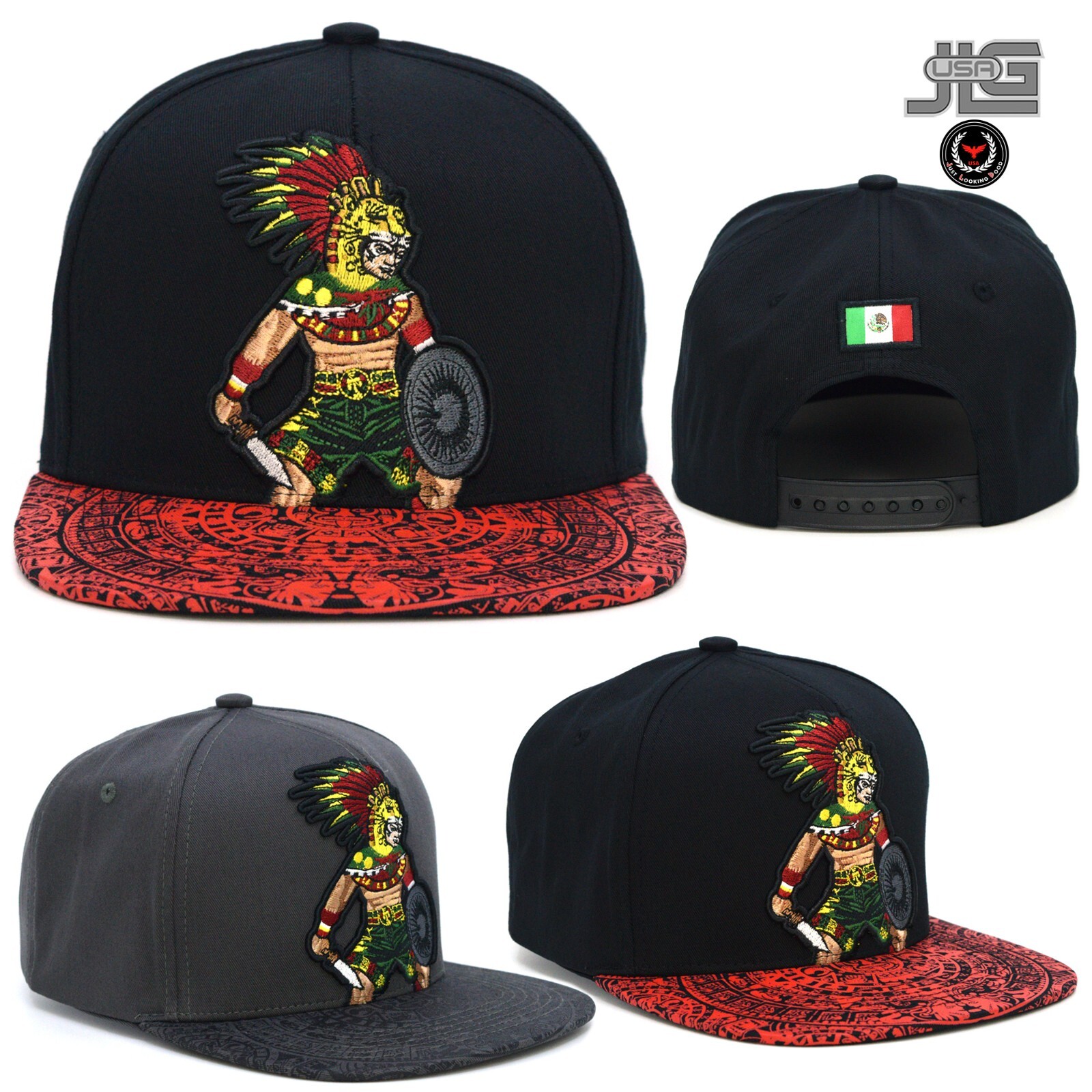 Azteca Mexican New TL Mexico Aztec Snapback Hat Flat MEX Adult Baseball ...
