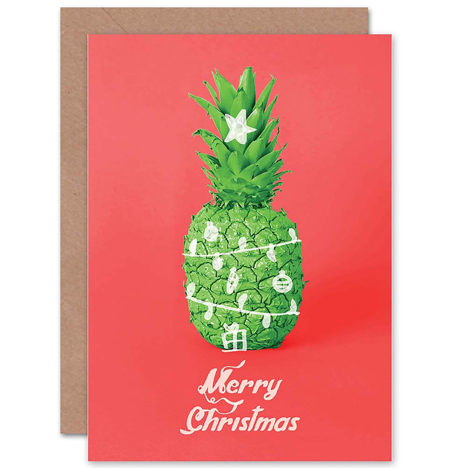 Pineapple Christmas Tree Blank Greeting Card With Envelope
