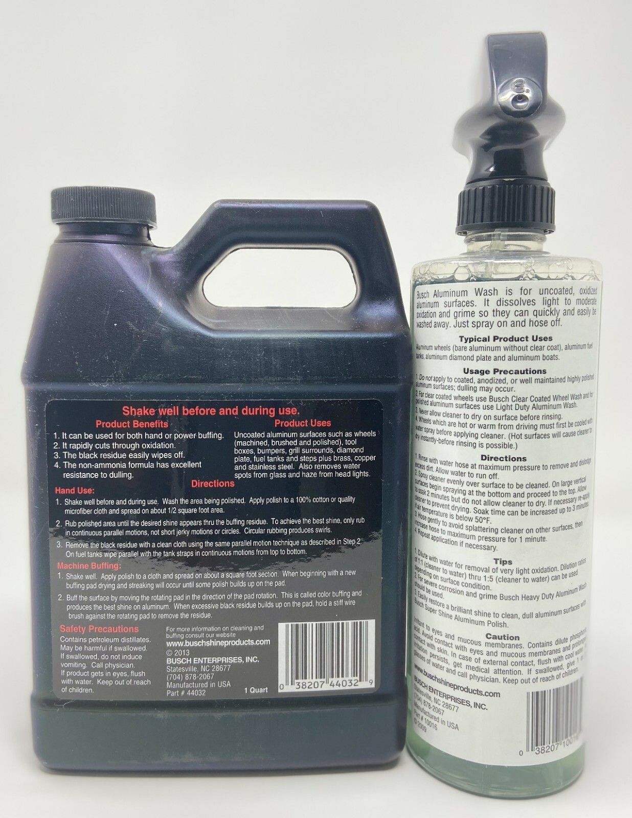 BUSCH Super Shine Aluminum Polish 32 fl oz & Aluminum Wash 16 fl oz