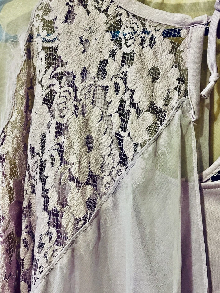 Vintage Long Silky Maxi Gown With Robe Medium Light Purple - Image 3 of 3