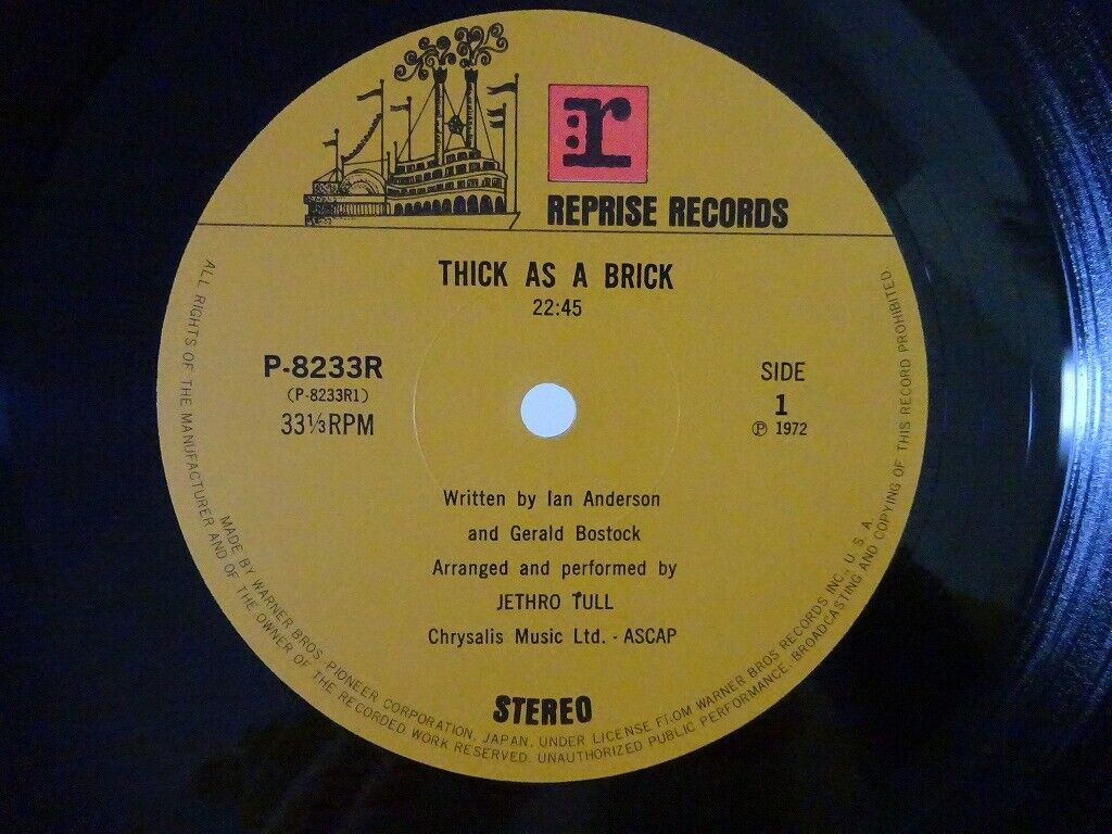 Jethro Tull /THICK AS A BRICK LPレコード Jethro Tull - Thick As A Brick (180g Vinyl LP) * * * - Music