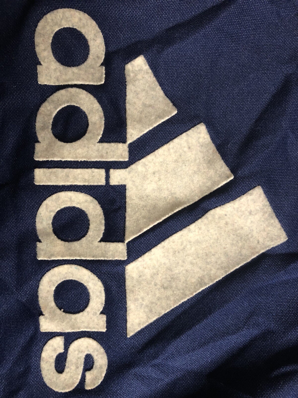 Vintage Adidas Blue Label FELT Logo 2X XXL Shirt So… Gem