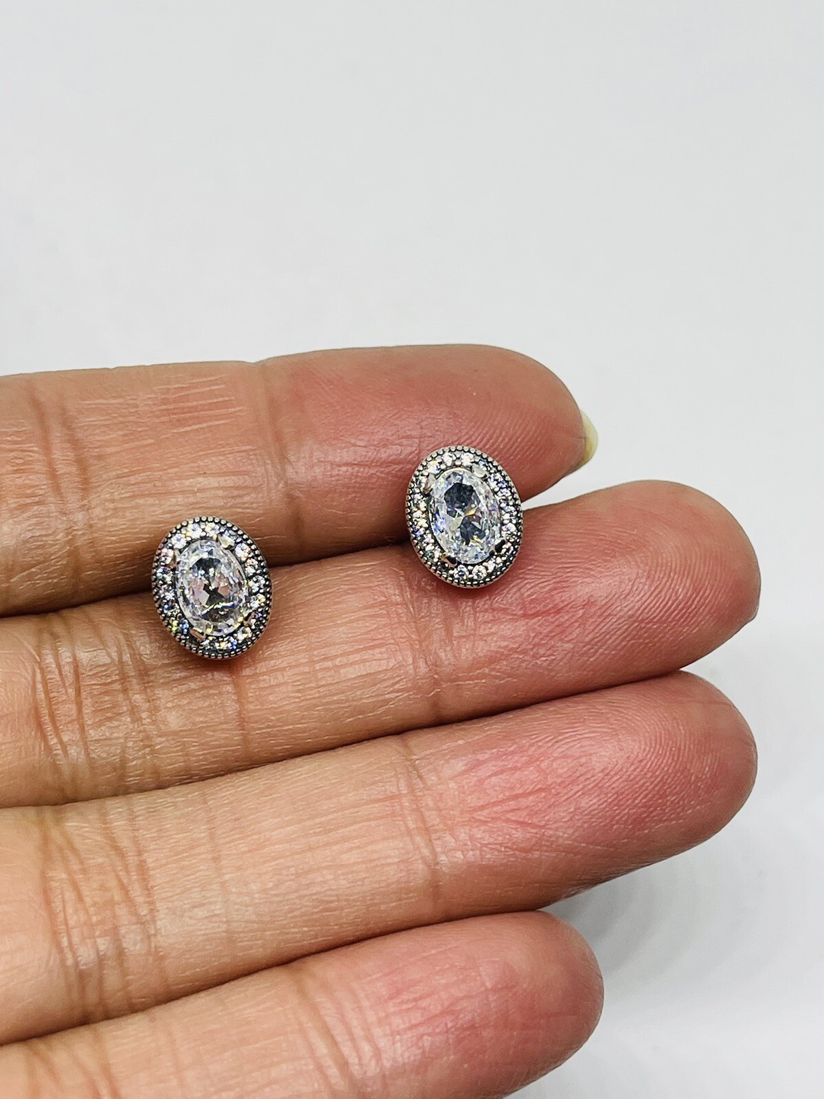 authentic pandora Clear CZ Retired And Rare  Earrings / Ear studs