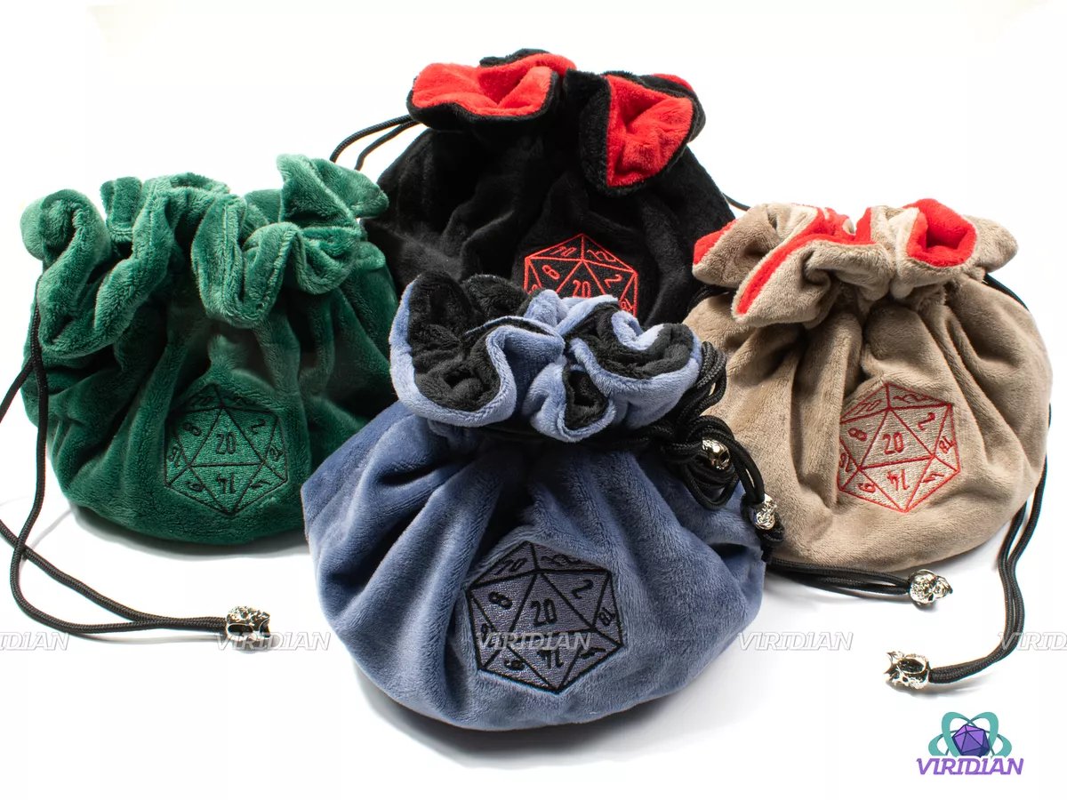 Plush Dice Bag of Holding +5 | Flannel Drawstring, 7 Compartments, Stores  ~100