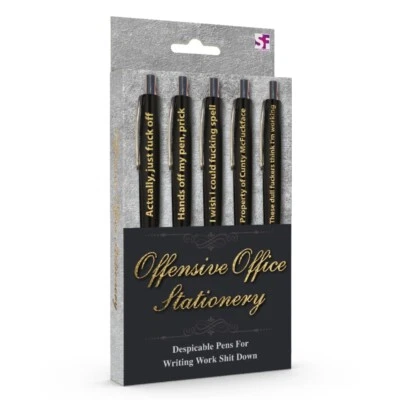 SPENCER & FLEETWOOD SWEARING PENS Rude Joke Office Stationery Office Gift Stress Men Women